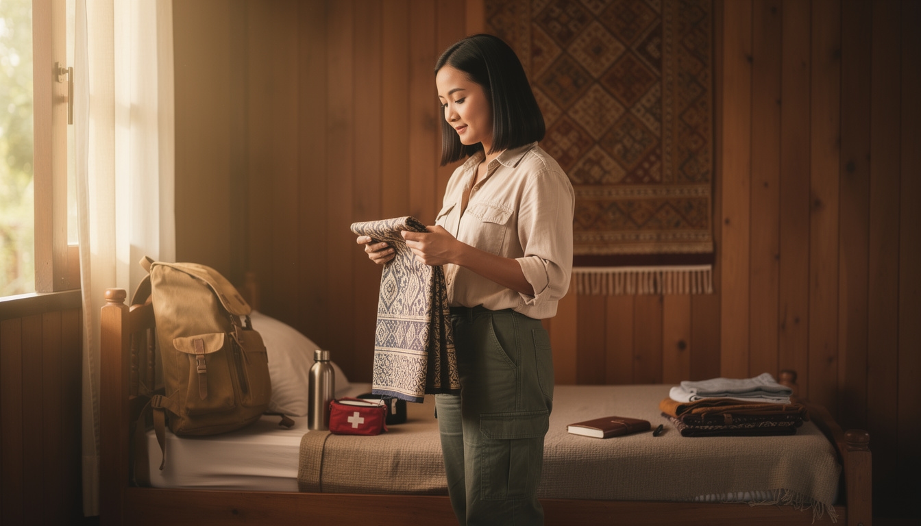 Wisatawan mempersiapkan tas perjalanan untuk kunjungan ke desa wisata Indonesia